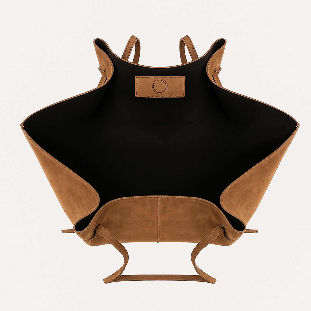 Damen Schultertasche Ailes – Weiches Wildlederimitat mit Kordelzug und Knoten-Design