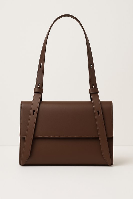 Rechteckige Schultertasche aus Kunstleder mit breitem verstellbarem Riemen – Modern und Elegant