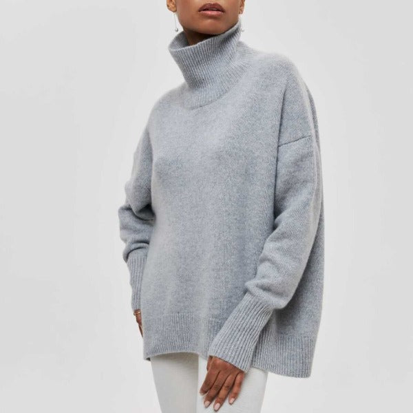 Oversize-Rollkragenpullover aus Wollmischung – Bequem und Elegant